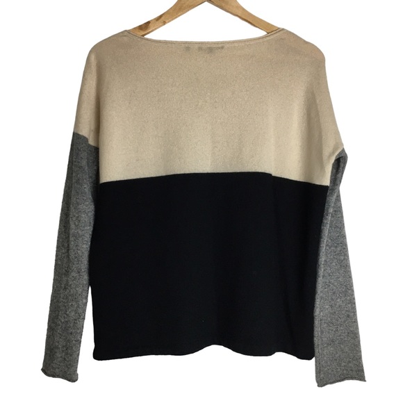 Vince Colorblock Pattern Scoop Neck Sweater Cashmere Blend - Picture 7 of 11